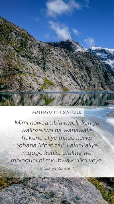 Mathayo 11:11 SWHULB Bible Verse Image