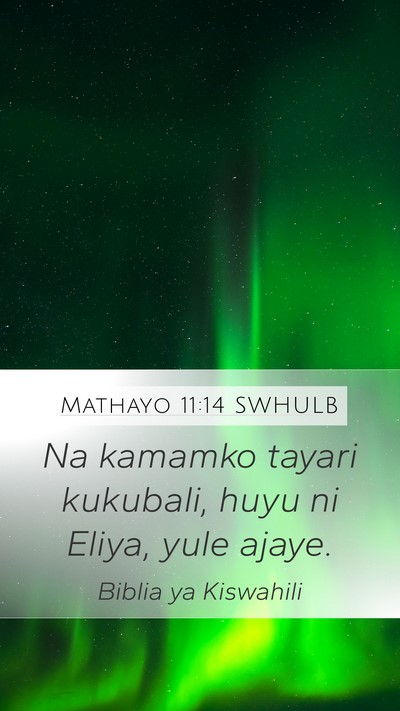 Mathayo 11:14 SWHULB Bible Verse Image