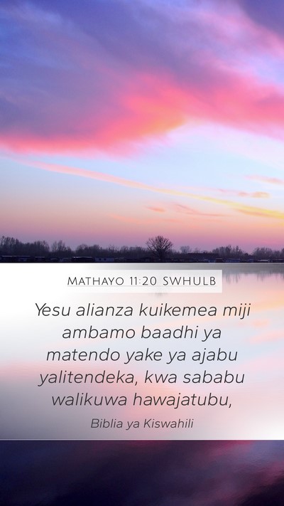 Mathayo 11:20 SWHULB Bible Verse Image