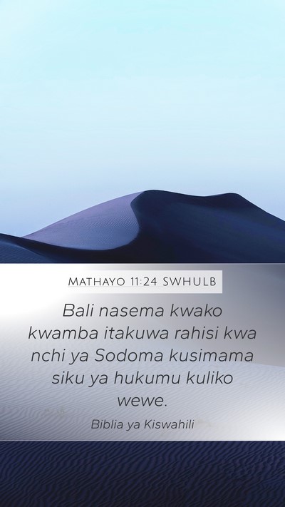 Mathayo 11:24 SWHULB Bible Verse Image