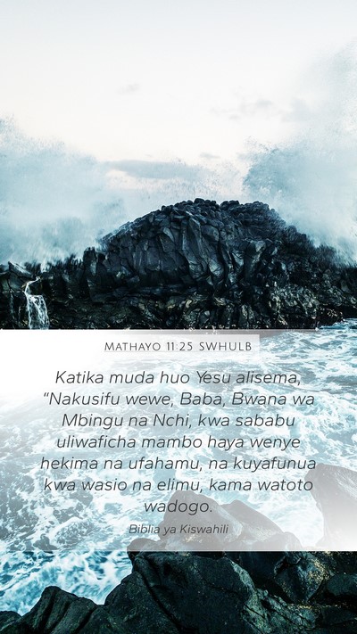Mathayo 11:25 SWHULB Bible Verse Image