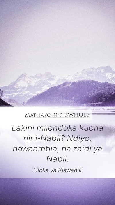 Mathayo 11:9 SWHULB Bible Verse Image
