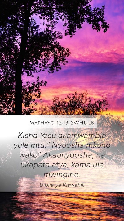 Mathayo 12:13 SWHULB Bible Verse Image