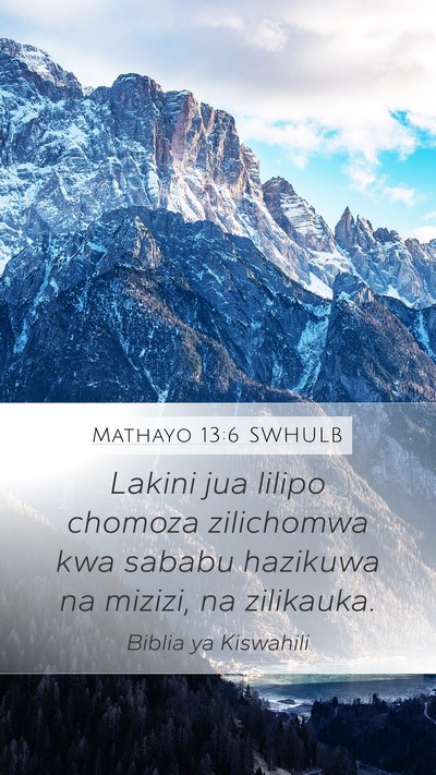Mathayo 13:6 SWHULB Bible Verse Image
