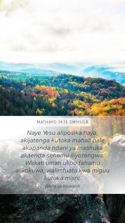 Mathayo 14:13 SWHULB Bible Verse Image