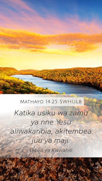 Mathayo 14:25 SWHULB Bible Verse Image