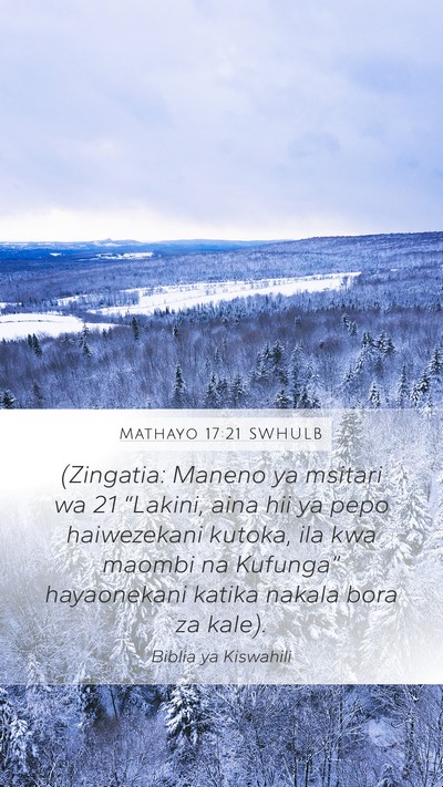 Mathayo 17:21 SWHULB Mobile Phone Wallpaper - (Zingatia: Maneno ya msitari wa 21 “Lakini, - Mobile Bible Verse Wallpaper