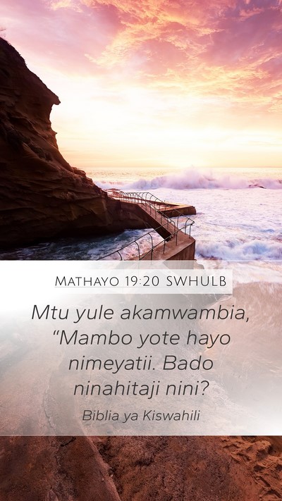 Mathayo 19:20 SWHULB Bible Verse Image