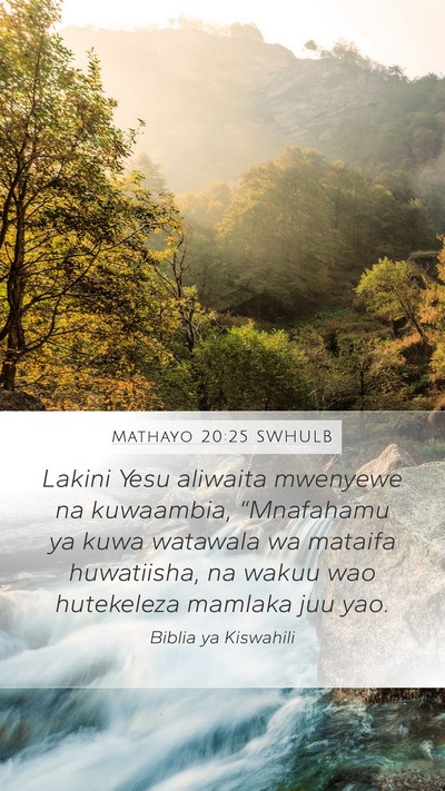Mathayo 20:25 SWHULB Bible Verse Image