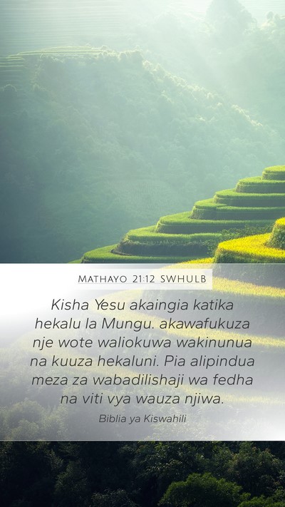 Mathayo 21:12 SWHULB Bible Verse Image