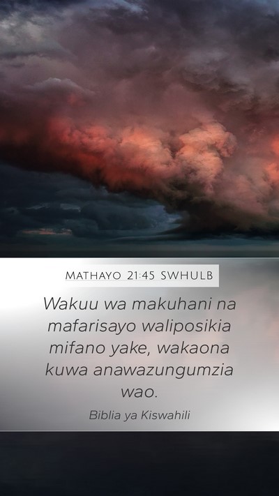 Mathayo 21:45 SWHULB Bible Verse Image