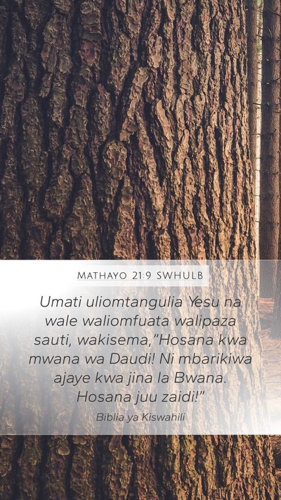 Mathayo 21:9 SWHULB Bible Verse Image