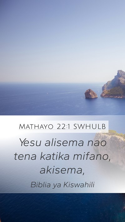 Mathayo 22:1 SWHULB Mobile Phone Wallpaper - Yesu alisema nao tena katika mifano, - Mobile Bible Verse Wallpaper