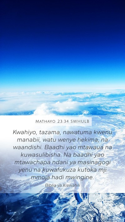 Mathayo 23:34 SWHULB Bible Verse Image