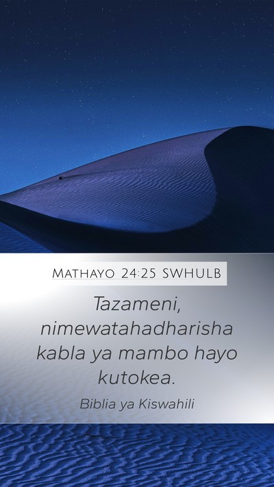 Mathayo 24:25 SWHULB Bible Verse Image