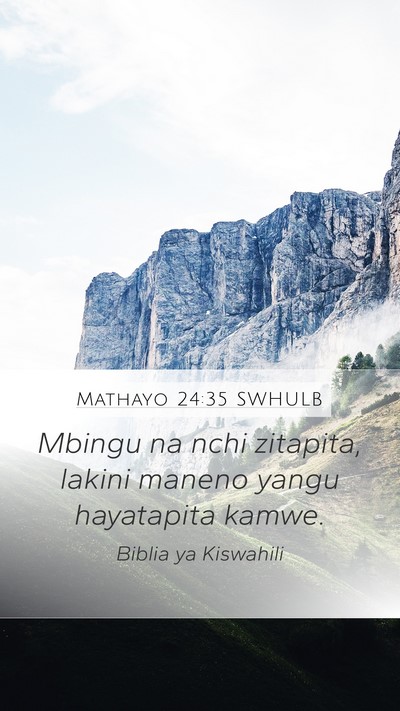 Mathayo 24:35 SWHULB Bible Verse Image