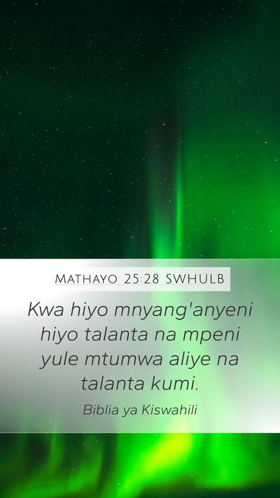 Mathayo 25:28 SWHULB Bible Verse Image