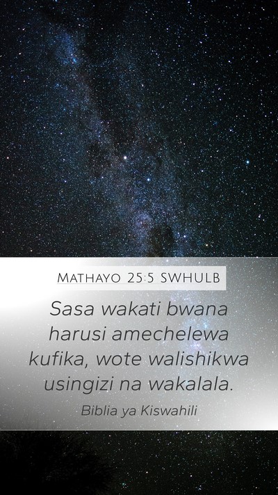 Mathayo 25:5 SWHULB Bible Verse Image
