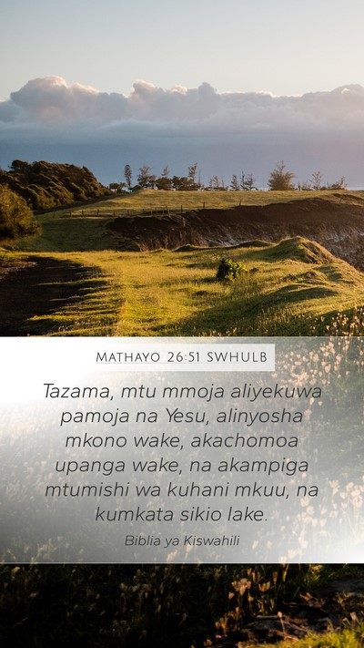 Mathayo 26:51 SWHULB Bible Verse Image