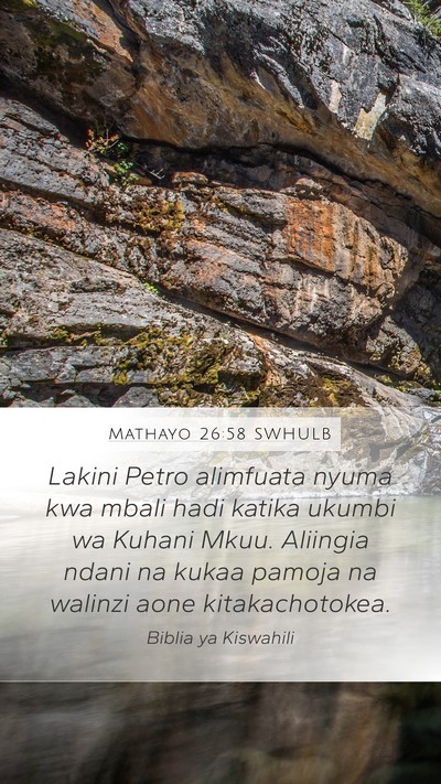Mathayo 26:58 SWHULB Bible Verse Image