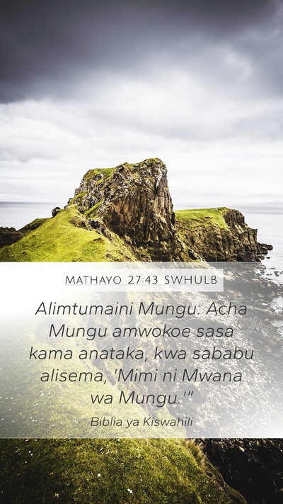 Mathayo 27:43 SWHULB Bible Verse Image