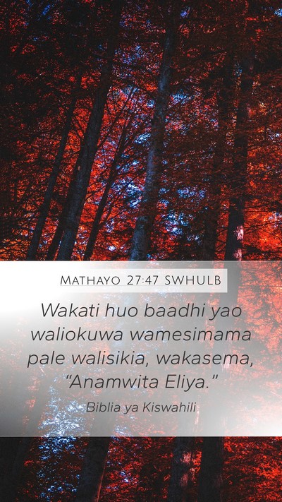 Mathayo 27:47 SWHULB Bible Verse Image