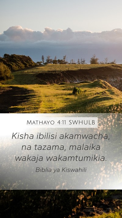 Mathayo 4:11 SWHULB Bible Verse Image