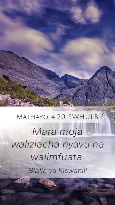 Mathayo 4:20 SWHULB Bible Verse Image