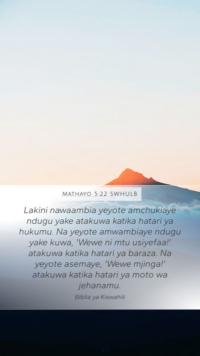 Mathayo 5:22 SWHULB Bible Verse Image