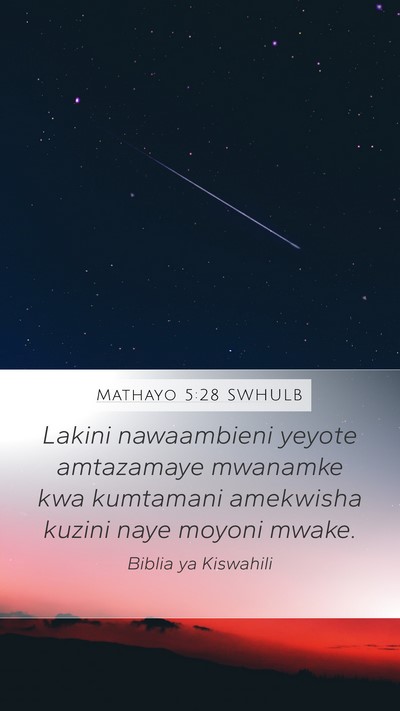Mathayo 5:28 SWHULB Bible Verse Image