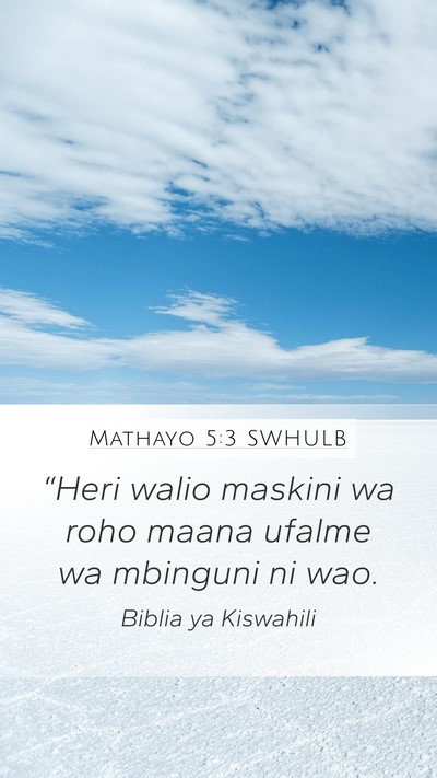Mathayo 5:3 SWHULB Bible Verse Image