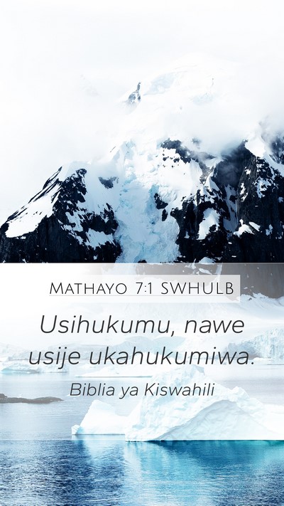 Mathayo 7:1 SWHULB Bible Verse Image