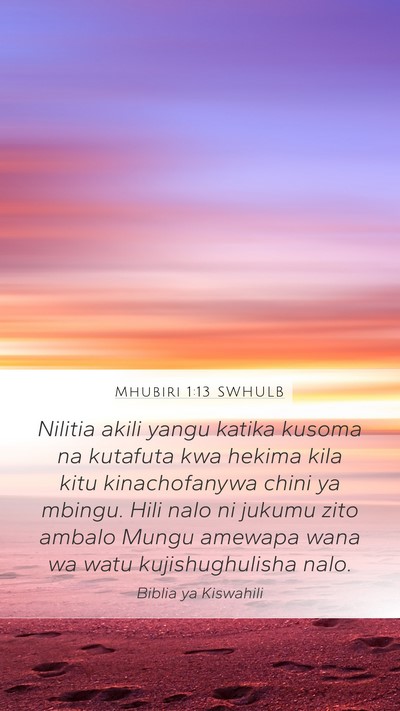 Mhubiri 1:13 SWHULB Bible Verse Image