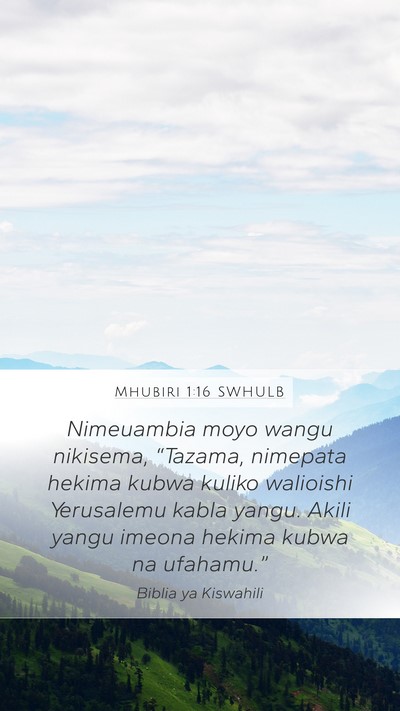 Mhubiri 1:16 SWHULB Bible Verse Image