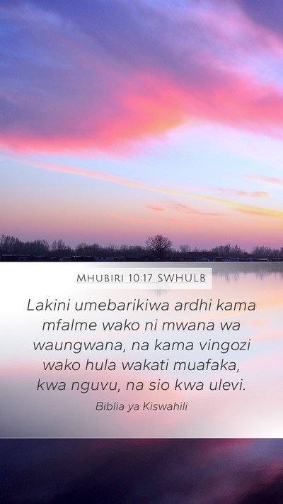 Mhubiri 10:17 SWHULB Bible Verse Image