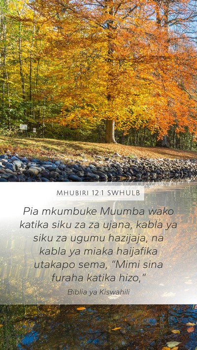 Mhubiri 12:1 SWHULB Bible Verse Image