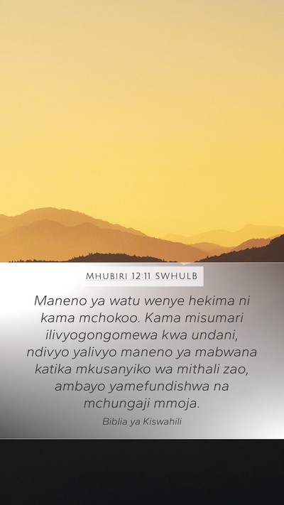 Mhubiri 12:11 SWHULB Bible Verse Image