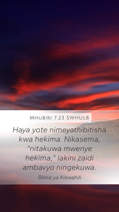 Mhubiri 7:23 SWHULB Bible Verse Image