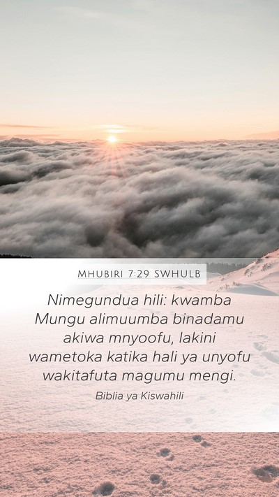 Mhubiri 7:29 SWHULB Bible Verse Image