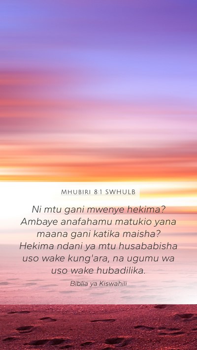 Mhubiri 8:1 SWHULB Bible Verse Image
