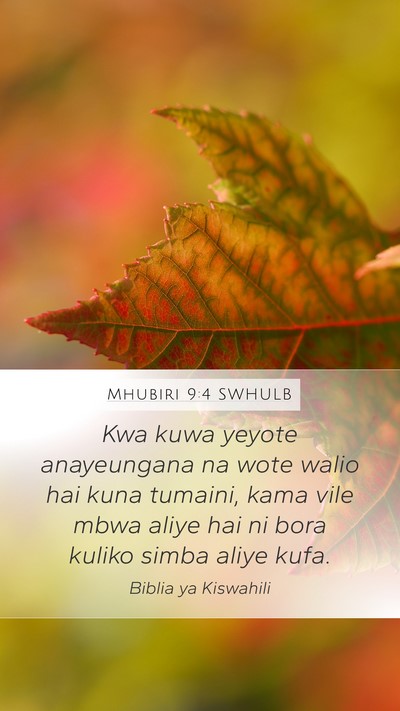 Mhubiri 9:4 SWHULB Bible Verse Image