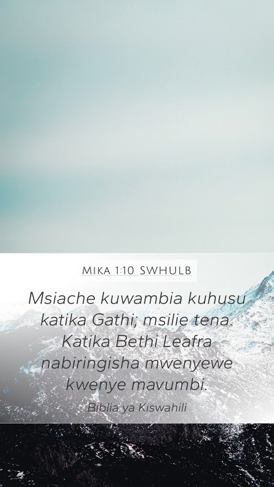 Mika 1:10 SWHULB Bible Verse Image