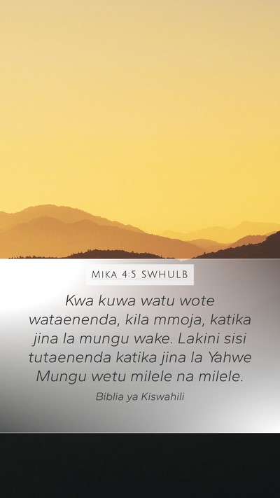 Mika 4:5 SWHULB Bible Verse Image