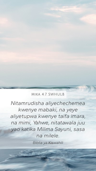 Mika 4:7 SWHULB Bible Verse Image