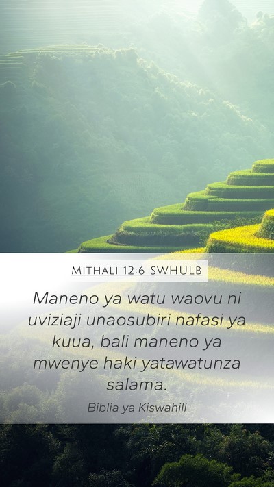 Mithali 12:6 SWHULB Bible Verse Image