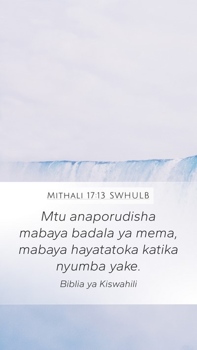 Mithali 17:13 SWHULB Bible Verse Image
