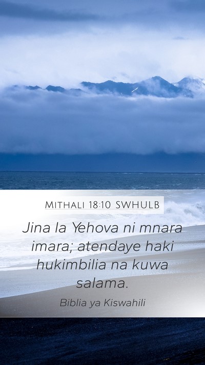 Mithali 18:10 SWHULB Bible Verse Image