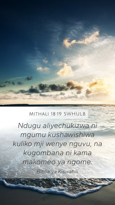 Mithali 18:19 SWHULB Bible Verse Image