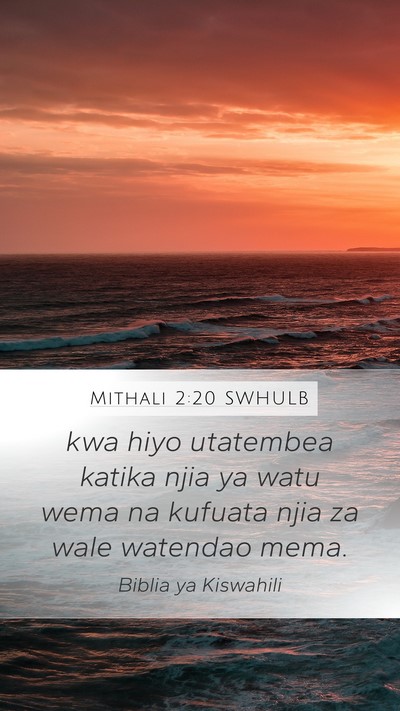 Mithali 2:20 SWHULB Bible Verse Image