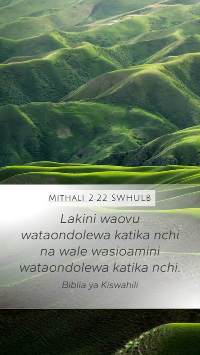 Mithali 2:22 SWHULB Bible Verse Image